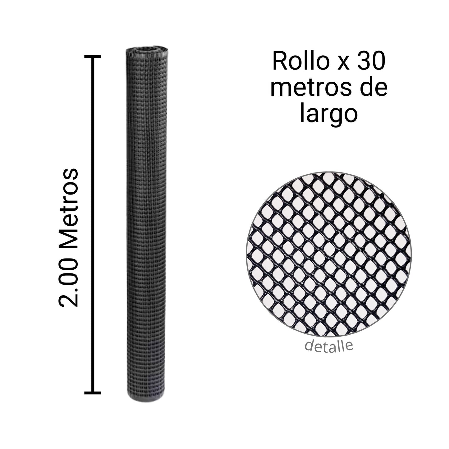 Malla Plástica Hexagonal Cafetera 4mmX4mm H200 Rollo 30mt Color Negro