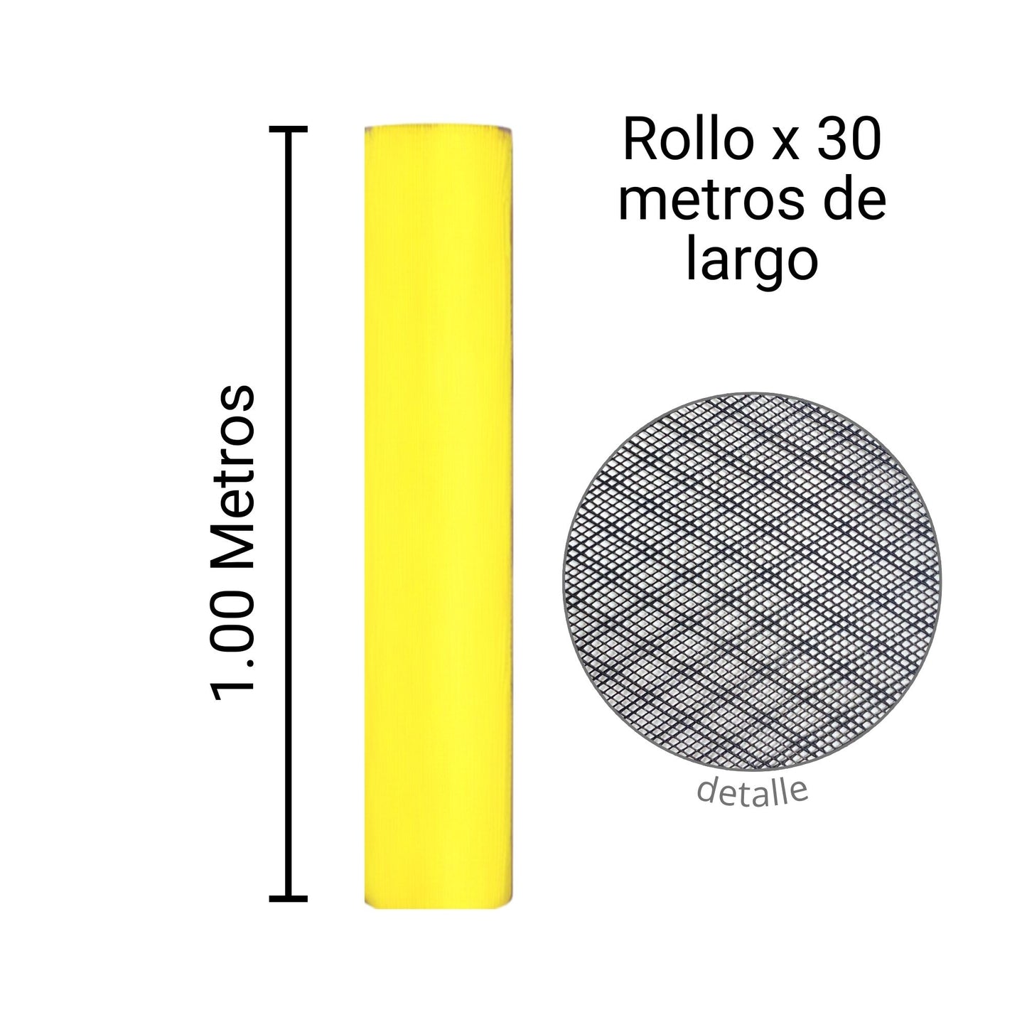 Malla Plástica Anti Mosquito H100cm Rollo 30mt Color Amarillo