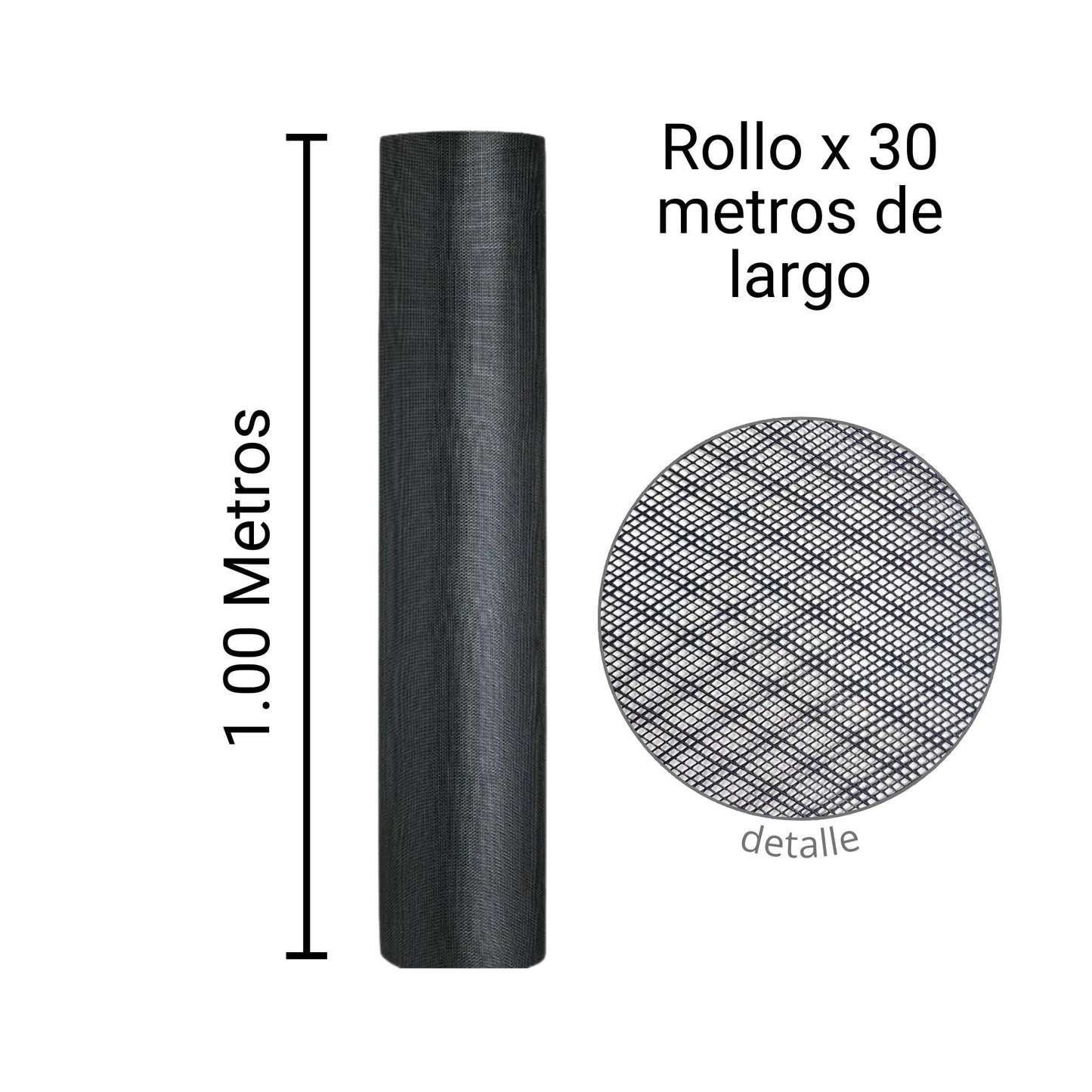 Malla Plástica Anti Mosquito H100cm Rollo 30mt Color Negro