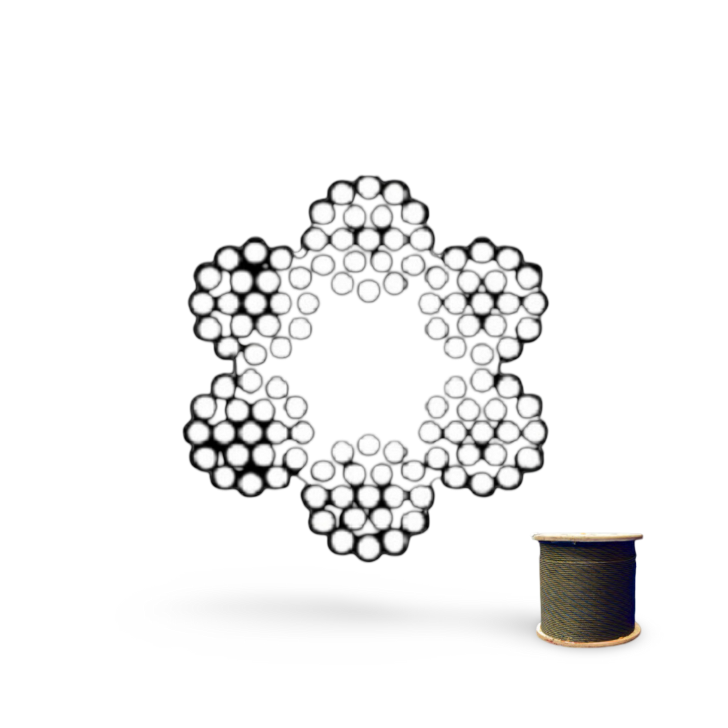 Cable Alma Fibra Alquitranado 6x19 3/8" x 1.000MTS Superior - CAF6381M