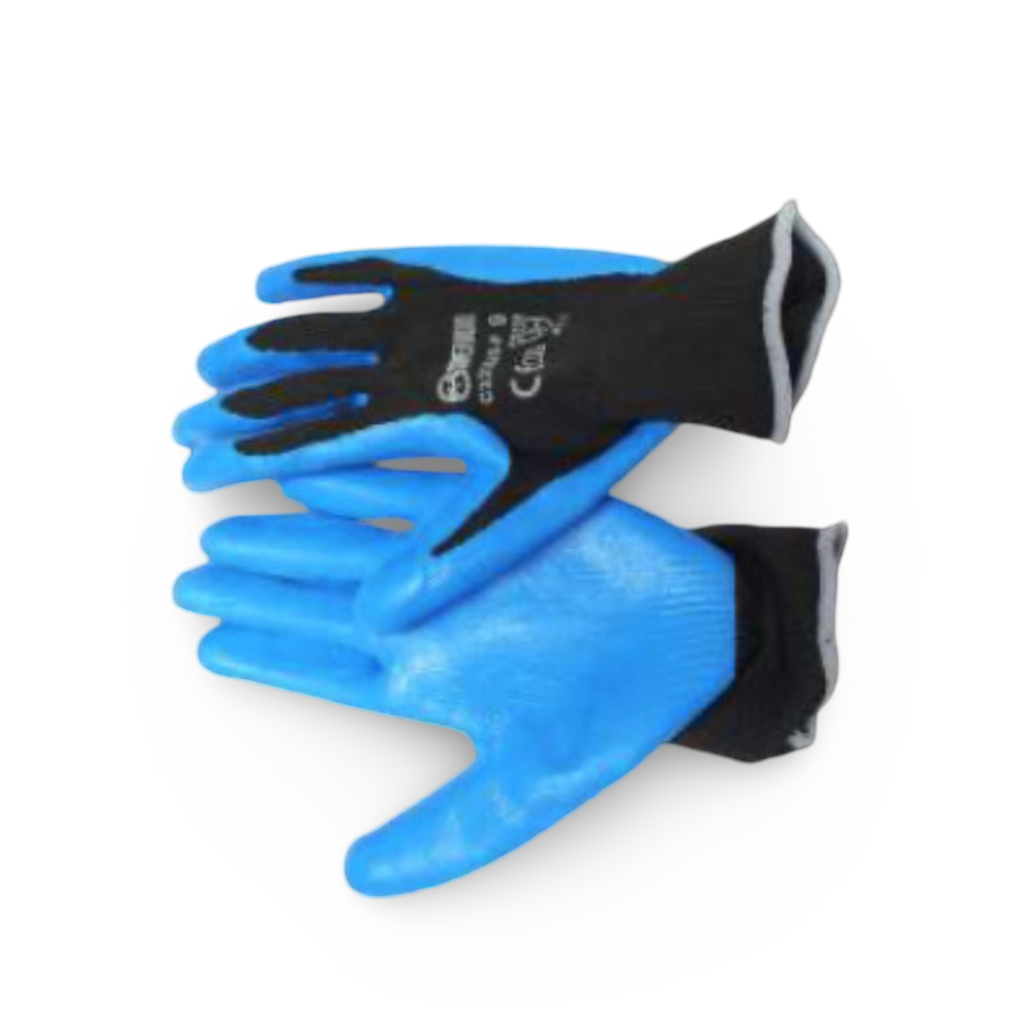 Guante Superior Nylon Negro C/Capa Nitrilo Azul 7" Set x 10 - GSN7