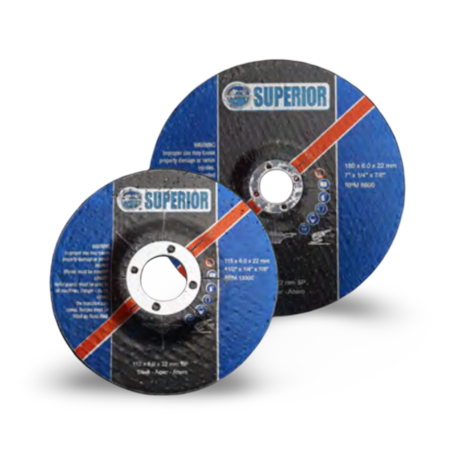 Disco pulir centro deprimido 4-1/2"x1/4"Inoxidable Set x 6 - SUPDP412