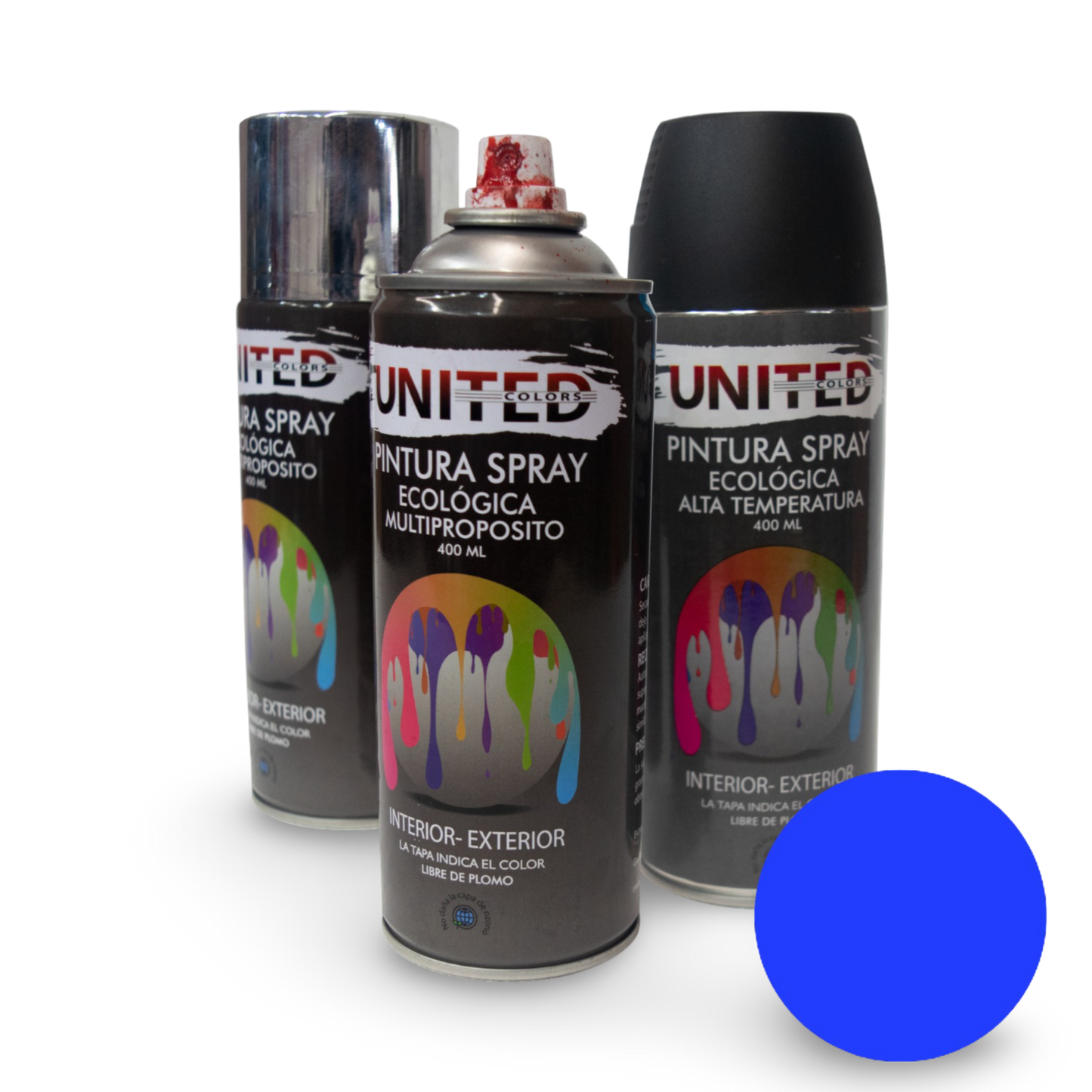 Pintura En Aerosol Azul Brillante 400ml United - UTAAZB