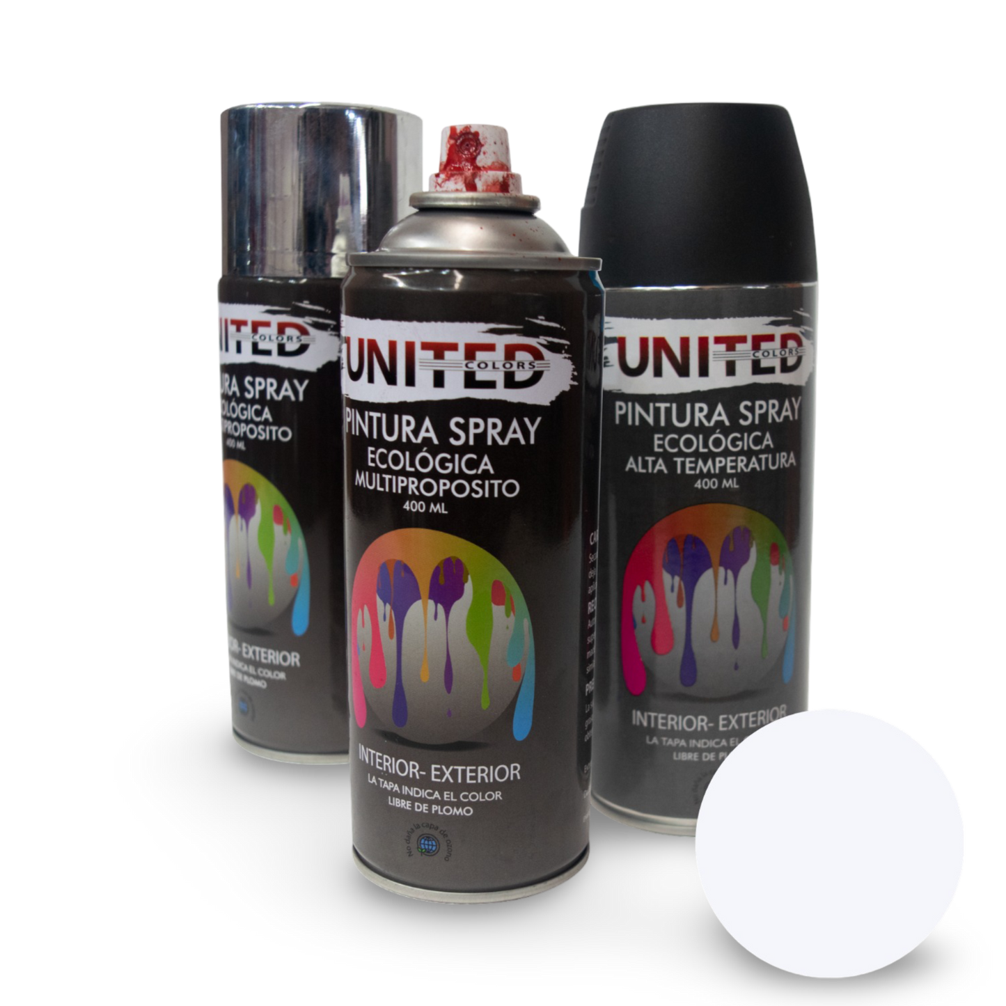 Pintura En Aerosol Blanco Brillante 400ml United - UTABLB