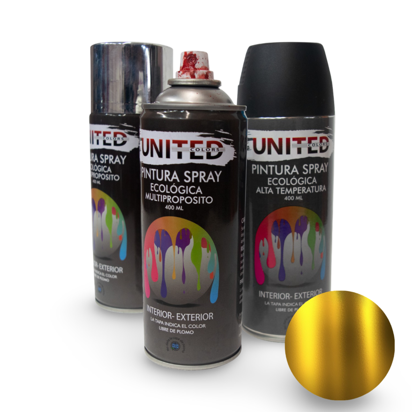 Pintura En Aerosol Dorado 400ml United - UTADOB