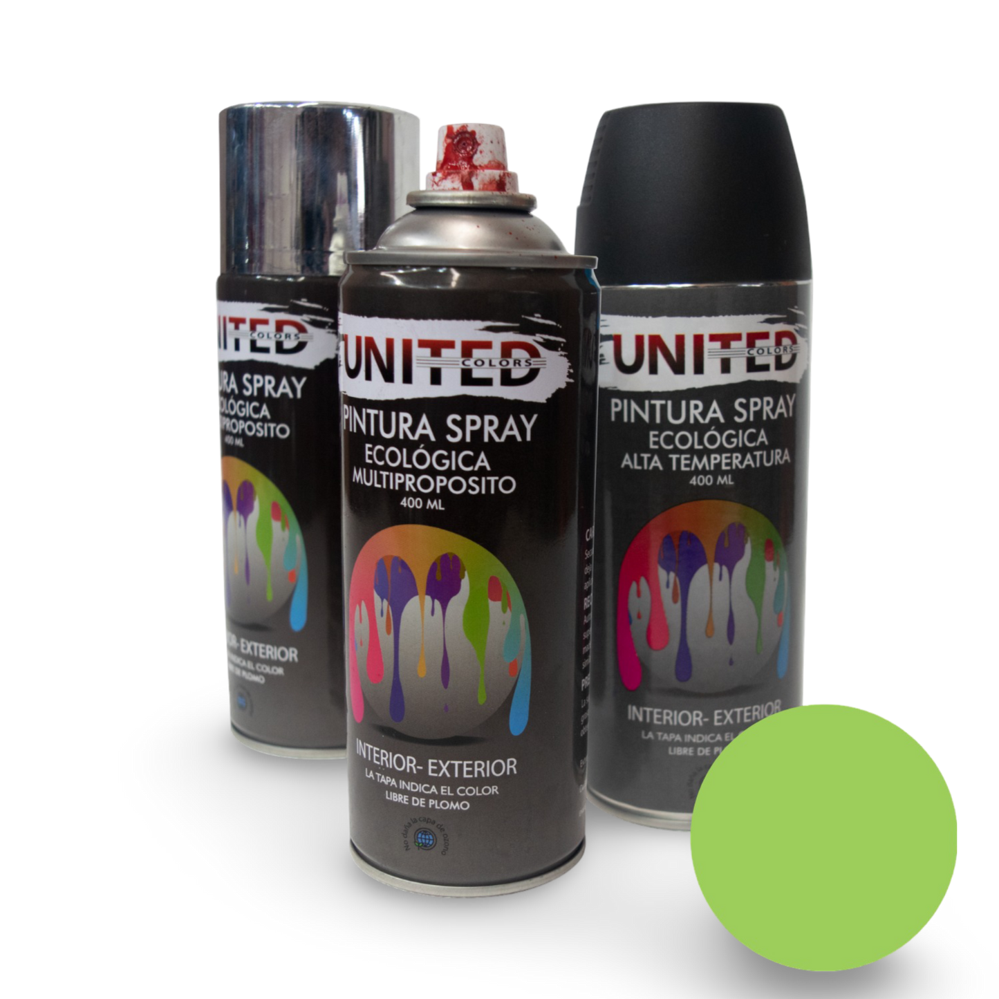 Pintura En Aerosol Verde Fresco 400ml United - UTAVFRB