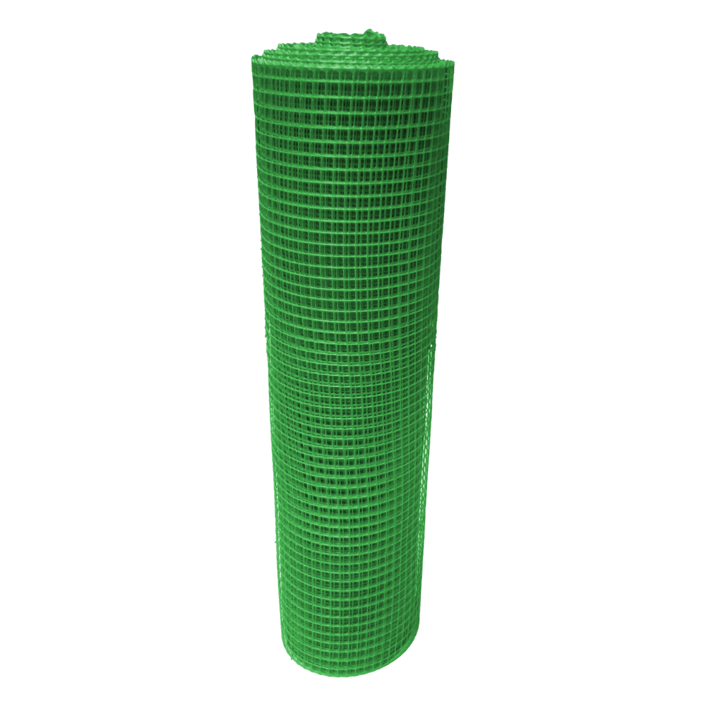Malla Plástica Multiusos 12mmX12mm H100cm Rollo 25mt Color Verde