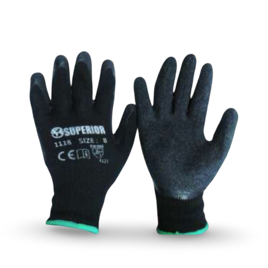 Guante Superior Nylon Negro C/Capa Latex 10" Set x 10 - GSLN10