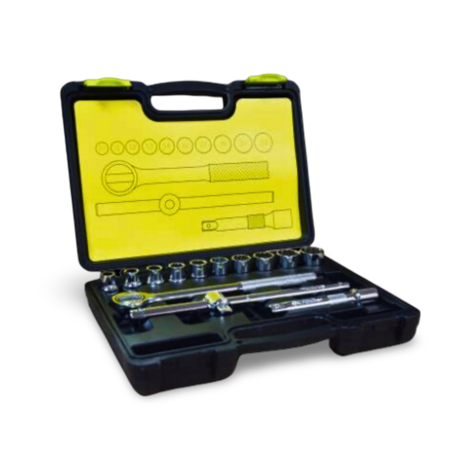 Juego De Copas 17  Piezas  6PTZ C/1/2" Cromo Vanadio 5/16" - 1" Superior - JCP1712