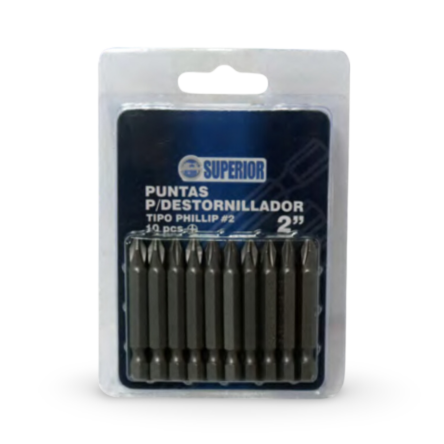 Juego De Puntas 10 Piezas  Philips #2 x 2" En Blister Superior - JPS10P2