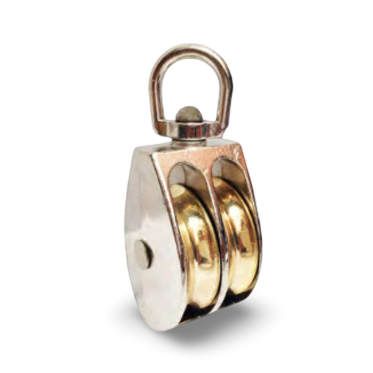 Polea Doble Galvanizada Con Pestillo 60 mm Superior - PDG60