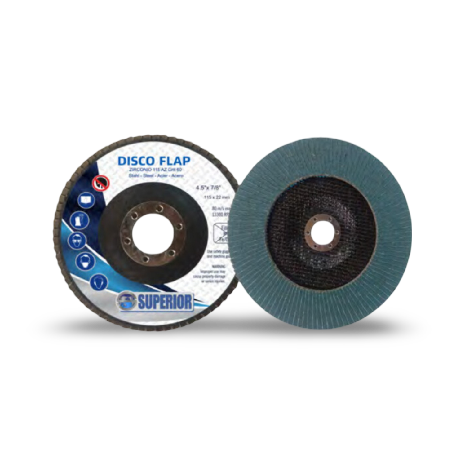 Disco Flap Zirconio 4.1/2" Grano 120 Set x 6 - SDFZ412120