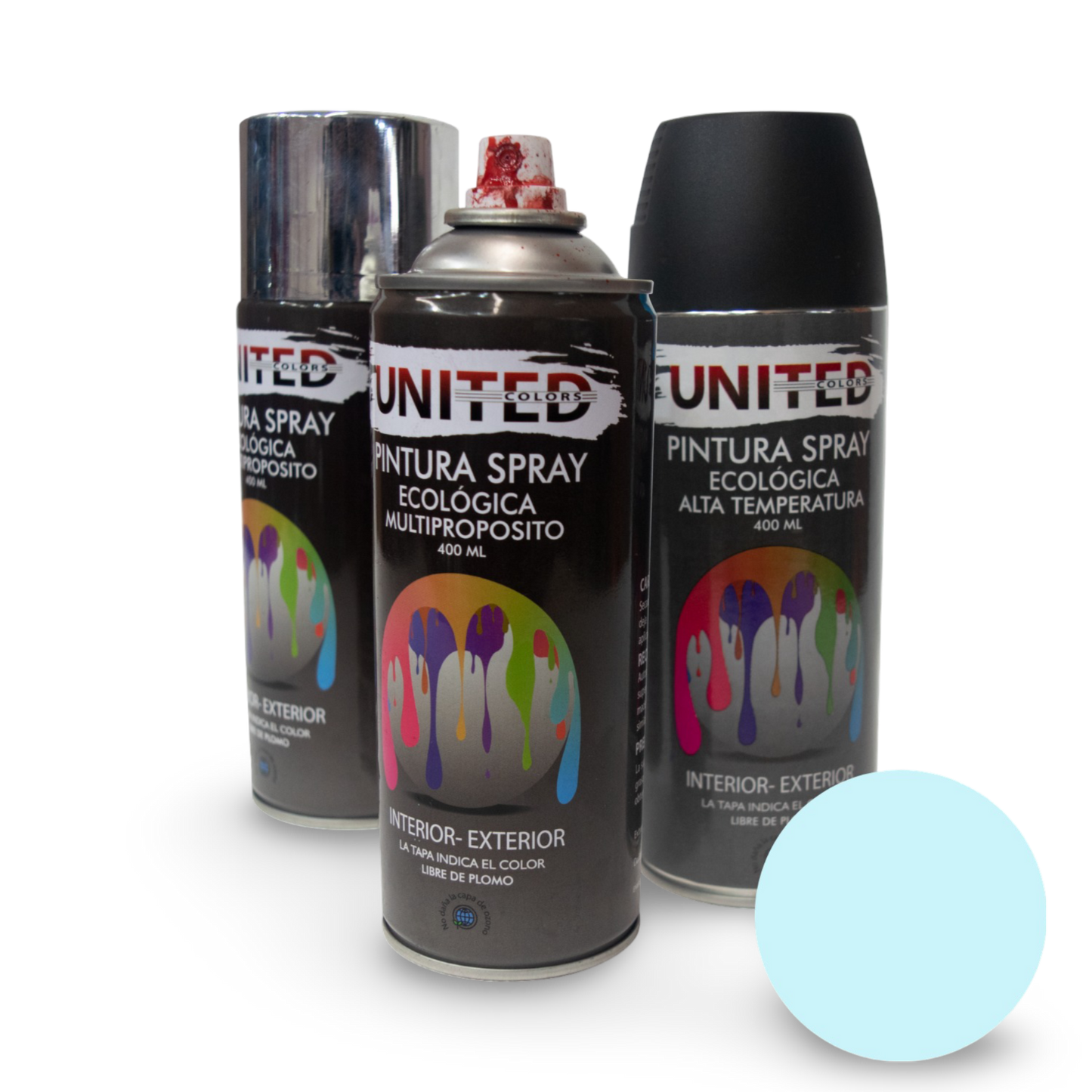 Pintura En Aerosol Azul Celeste Brillante 400ml United - UTAACB