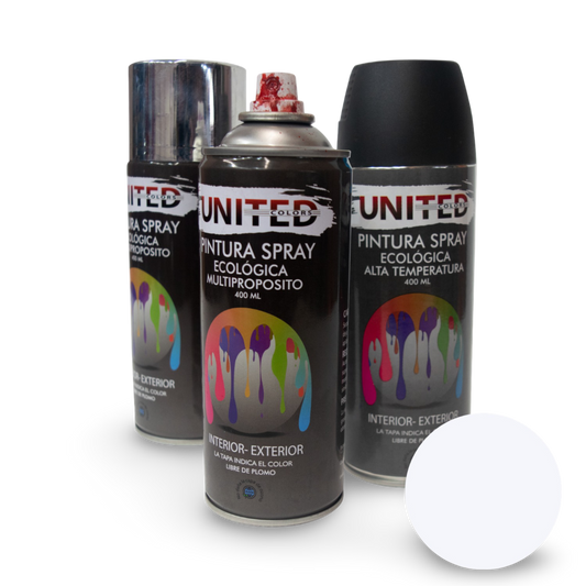 Pintura En Aerosol Blanco Mate 400ml United - UTABLM