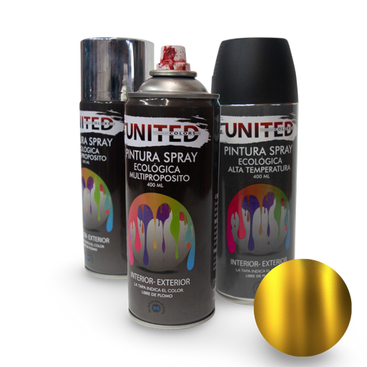Pintura En Aerosol Dorado 400ml United - UTADOB