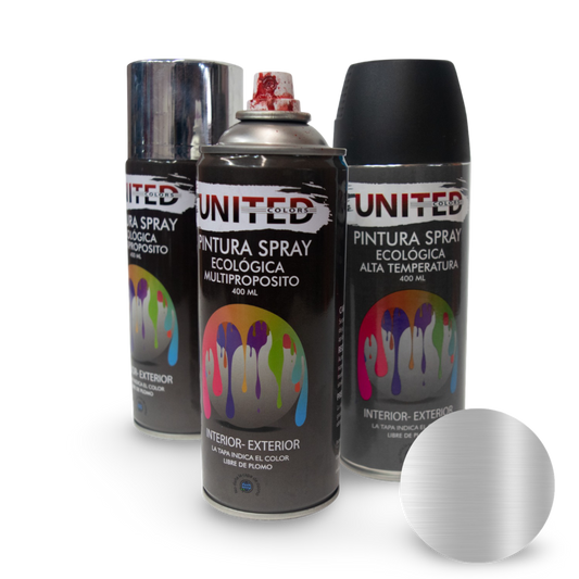 Pintura En Aerosol Plateado Mate 400ml United - UTAPLM
