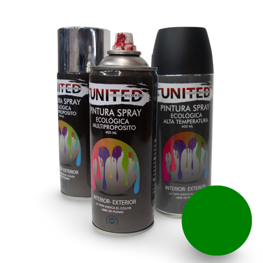 Pintura En Aerosol Verde Oscuro Brillante 400ml United - UTAVOSB